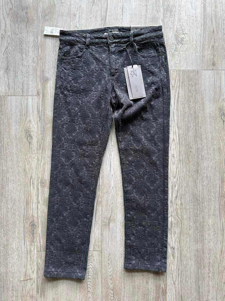 Zwart grijze spijkerbroek Nickjean nieuw! 36 Small, Zwart, Nieuw, Ophalen of Verzenden, Maat 36 (S)