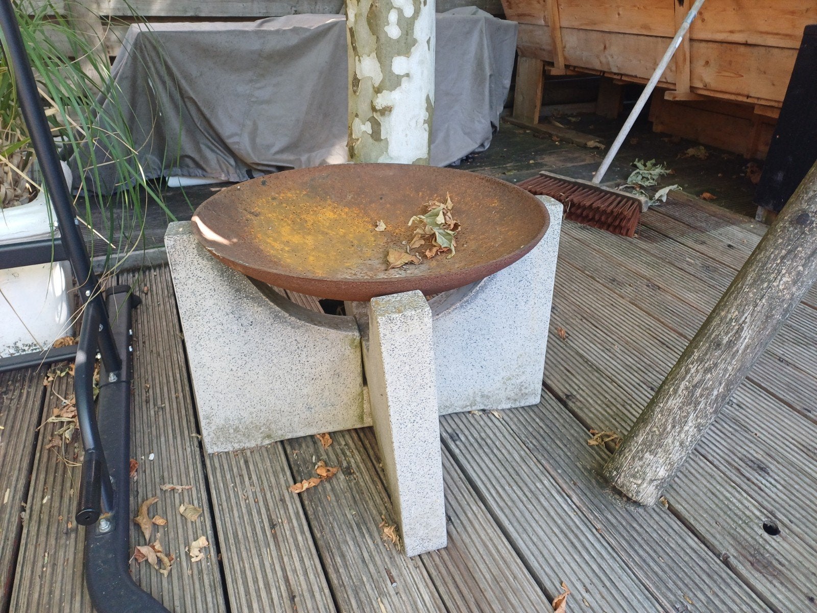 Prachtige natuurstenen vuurschaal, Ophalen of Verzenden, Gebruikt