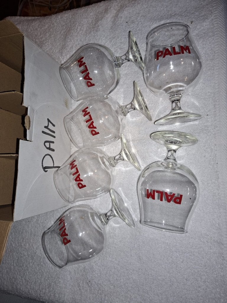 6 palm glazen in doos, nieuwstaat, Ophalen of Verzenden, Nieuw, Glas of Glazen, Palm
