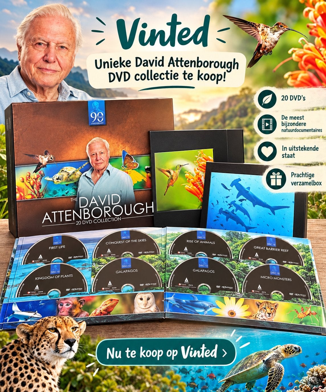David Attenborough 20 DVD Collectie - Natuurdocumentaires, Engels, Alle leeftijden, Nederlands, Natuur