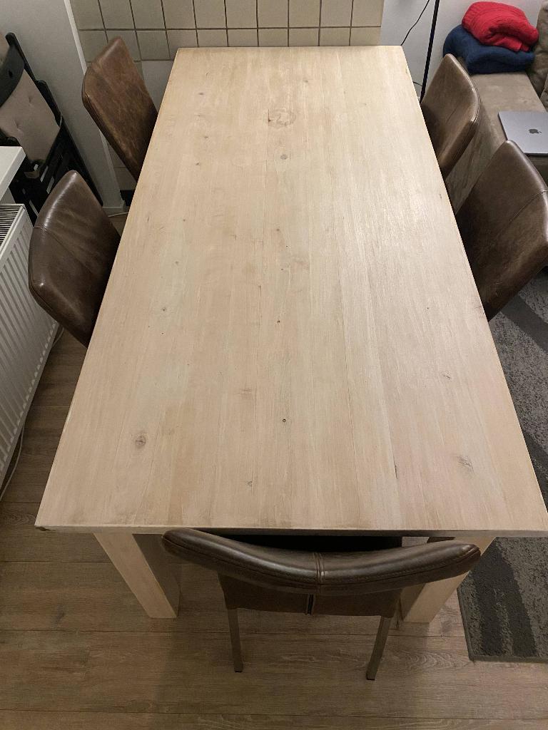 Houten Eettafel met Ladens, Ophalen, Gebruikt, Italiaanse stijl, Eikenhout