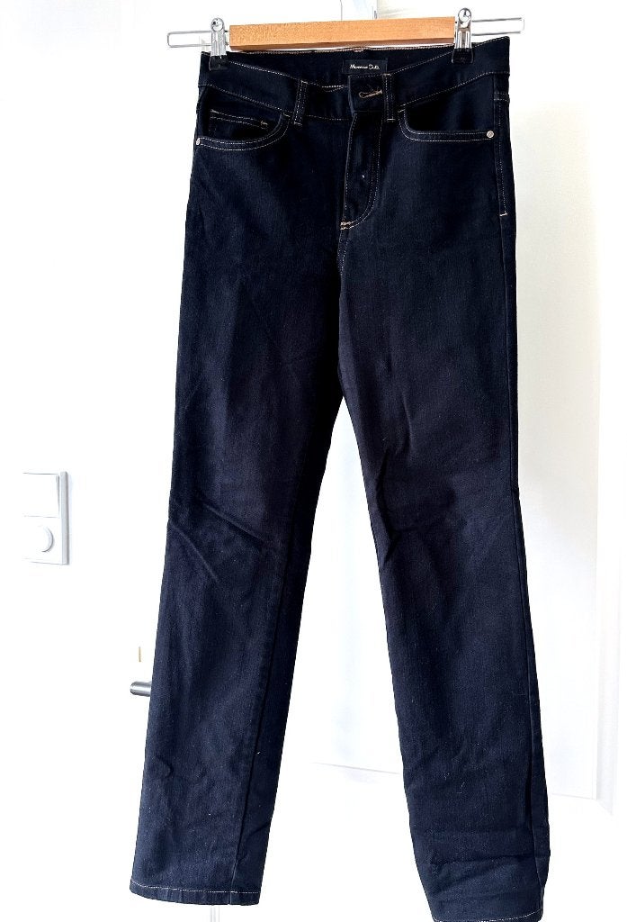 Massimo Dutti | Rechte zwarte jeans | Maat 36, Ophalen, Zwart, Zo goed als nieuw, W28 - W29 (confectie 36)