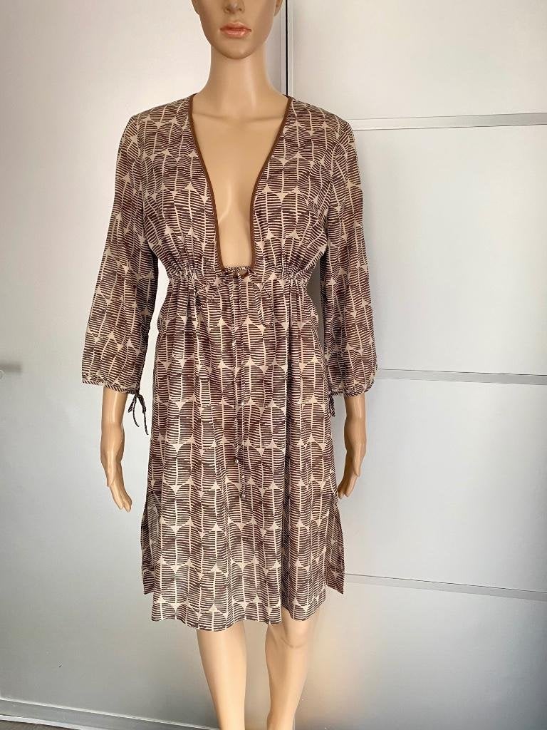 i385 Expresso maat 38=M lange blouse tuniek top beige/bruin, Maat 38/40 (M), Expresso, Beige, Ophalen of Verzenden