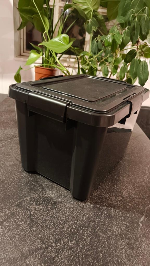 Iris Airtight Opbergbox 20 Liter - Zwart, Minder dan 50 cm, Ophalen of Verzenden, Zo goed als nieuw, Minder dan 50 cm