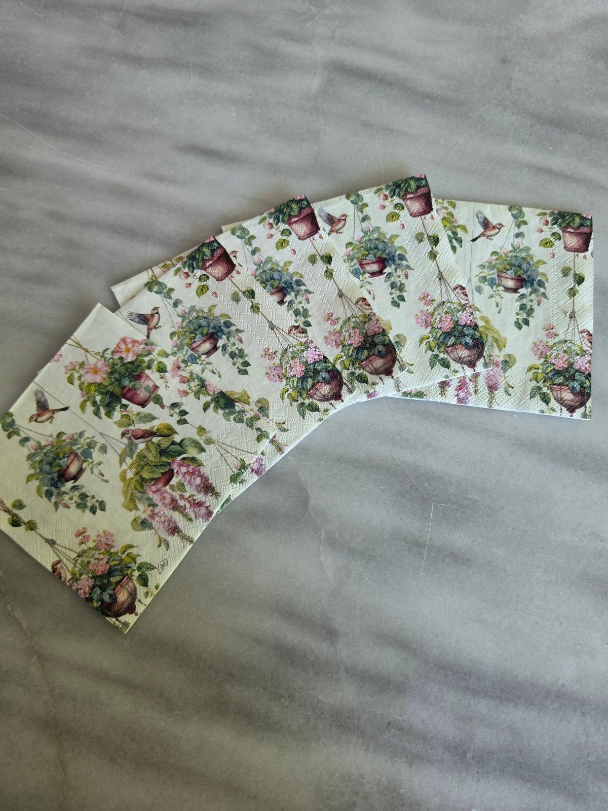 5 Servetten Decoupage Romantische Vogels & Bloemen, Ophalen of Verzenden