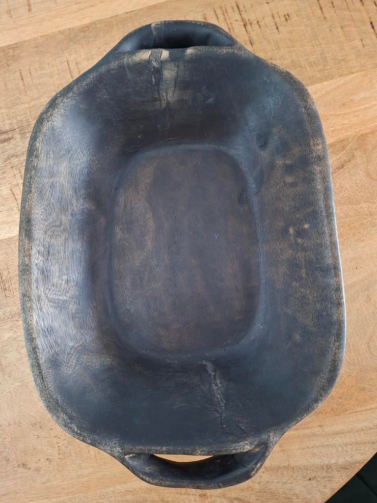 Handgemaakte houten schaal uit Afrika, Ophalen of Verzenden
