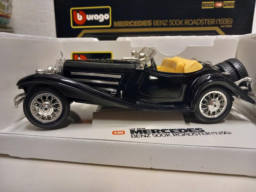 Mercedes Benz 500 K Roadster zwart Bburago metal 1:18 KRD, Hobby en Vrije tijd, Modelauto's | 1:18, Ophalen of Verzenden, Gebruikt