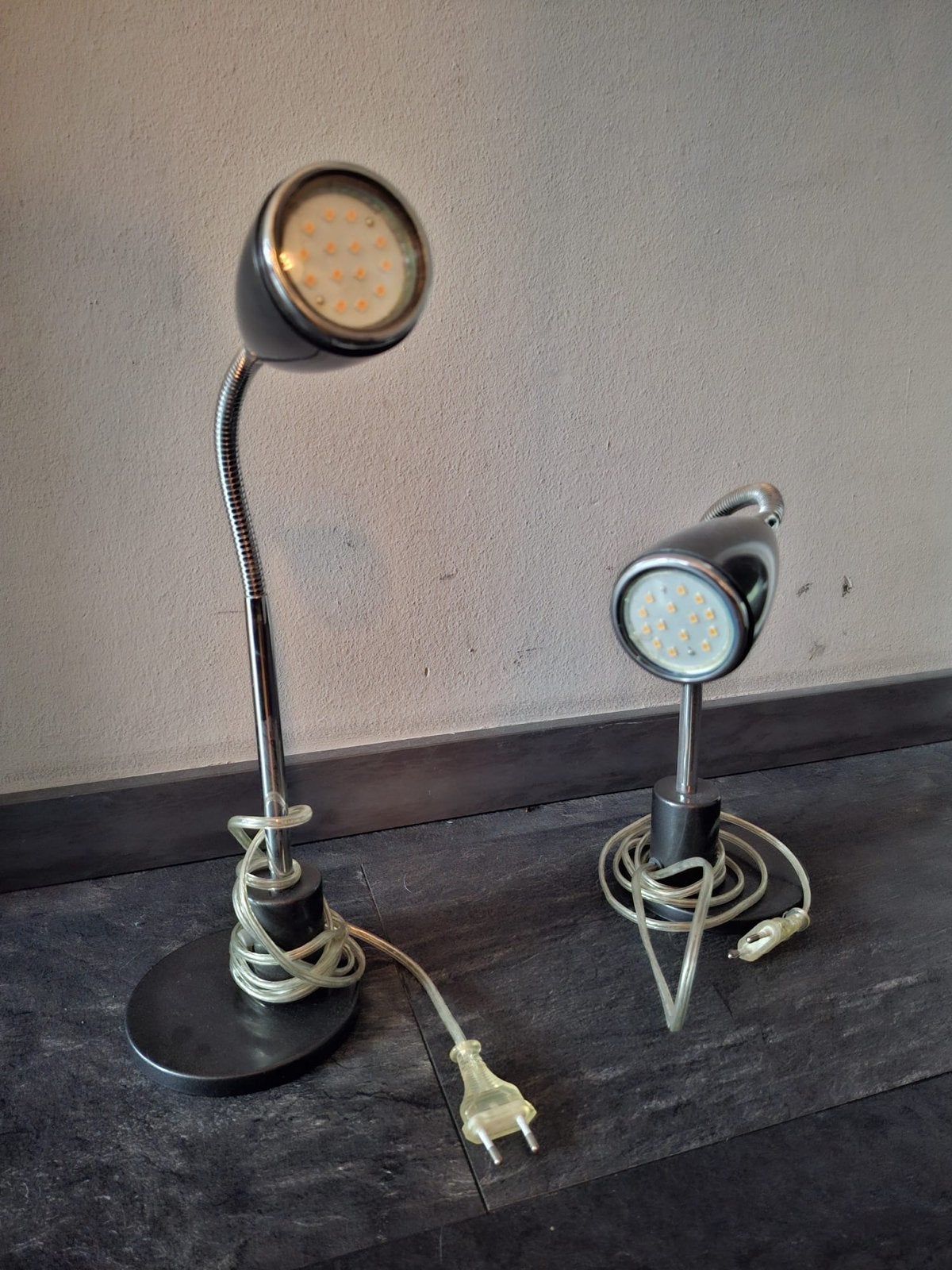 Set van 2 flexibele LED-bureaulampen, Overige merken, Gebruikt, Zwart, Overige fittingen