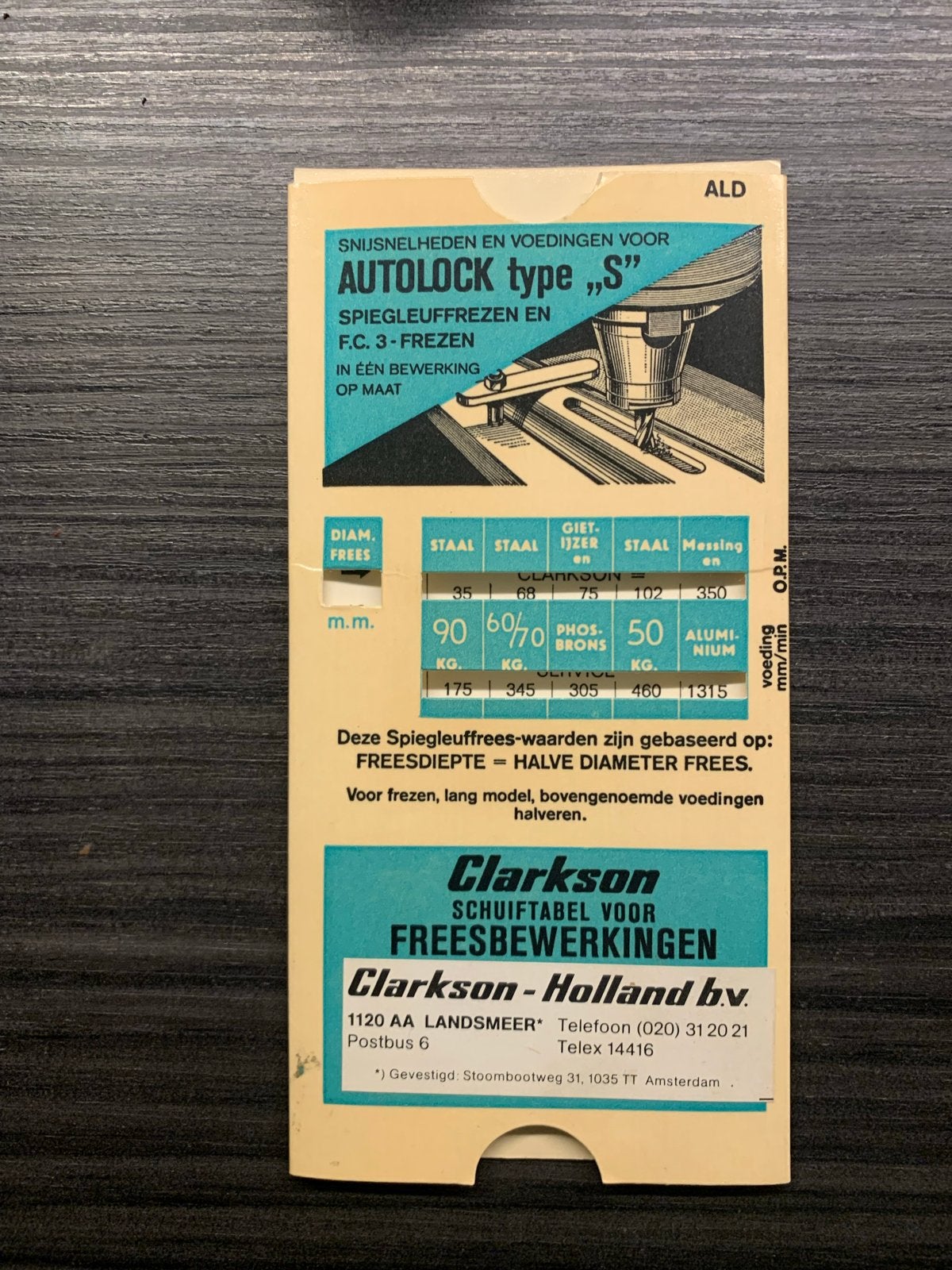 Clarkson Autolock 'S' Type Freesgereedschap Set, Ophalen, Gebruikt, Overige soorten