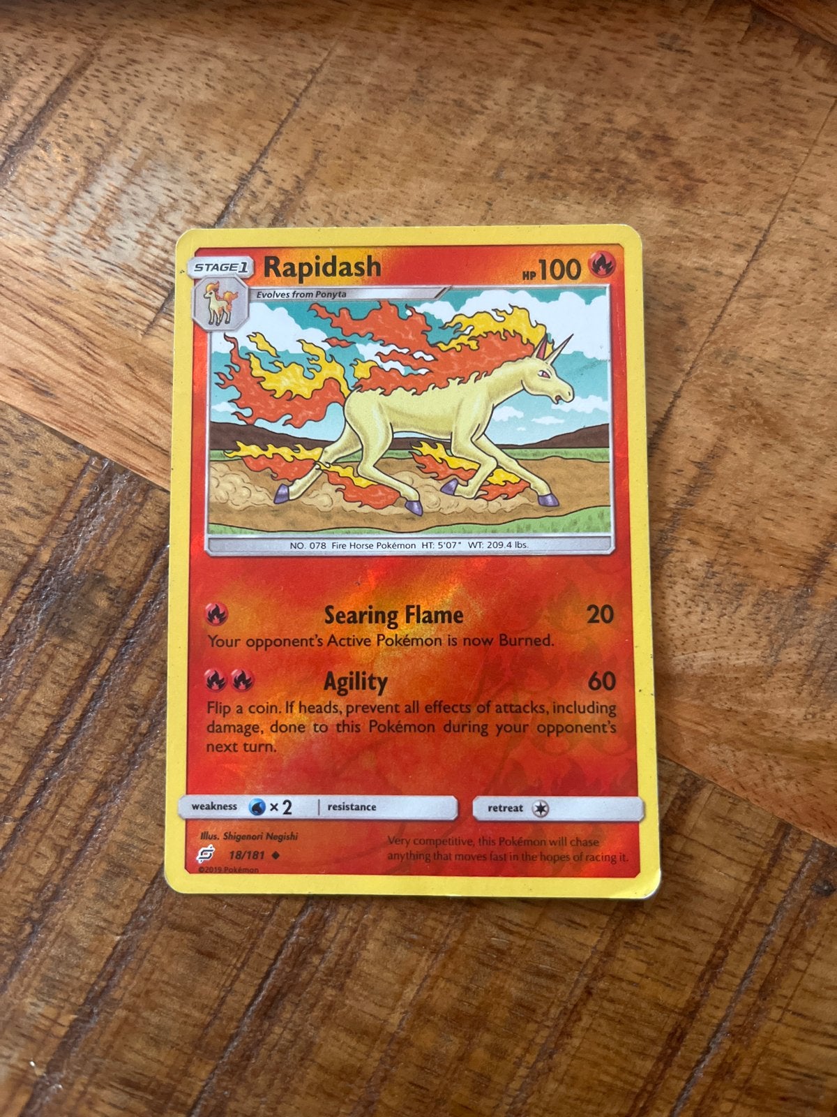 Rapidash #18/181 Reverse Holo Pokémon Kaart, Ophalen of Verzenden, Zo goed als nieuw, Losse kaart, Foil