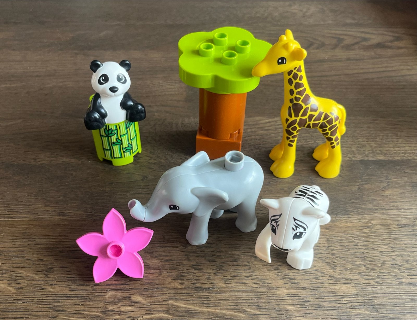 LEGO Duplo 10904 Babydieren set - Giraf, Olifant, Panda, Tij, Ophalen, Zo goed als nieuw, Overige merken
