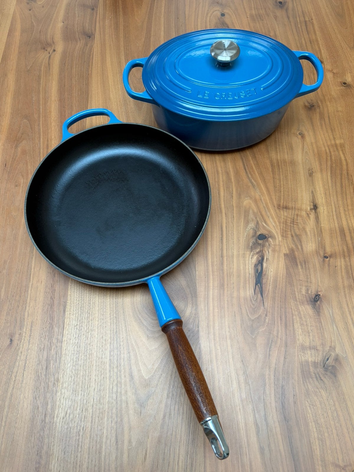 Le Creuset braadpan & koekenpan, Le Creuset, Ophalen of Verzenden, Zo goed als nieuw, Braadpan