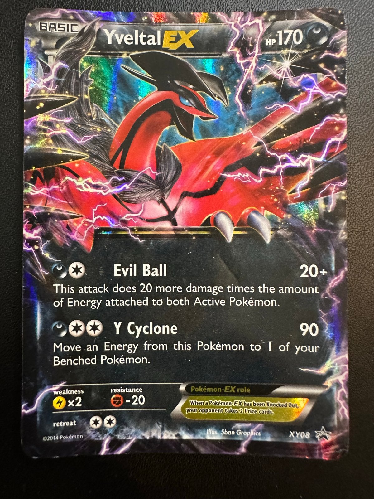 Prachtige Yveltal EX XY08 - 2014, Ophalen of Verzenden, Gebruikt, Losse kaart, Foil