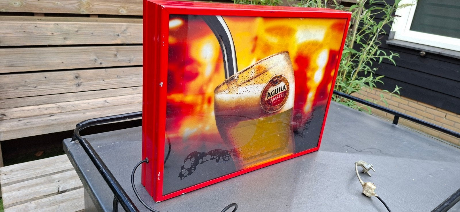 Amstel reclamebak waterpomp en verlichting, Ophalen, Gebruikt, Reclamebord