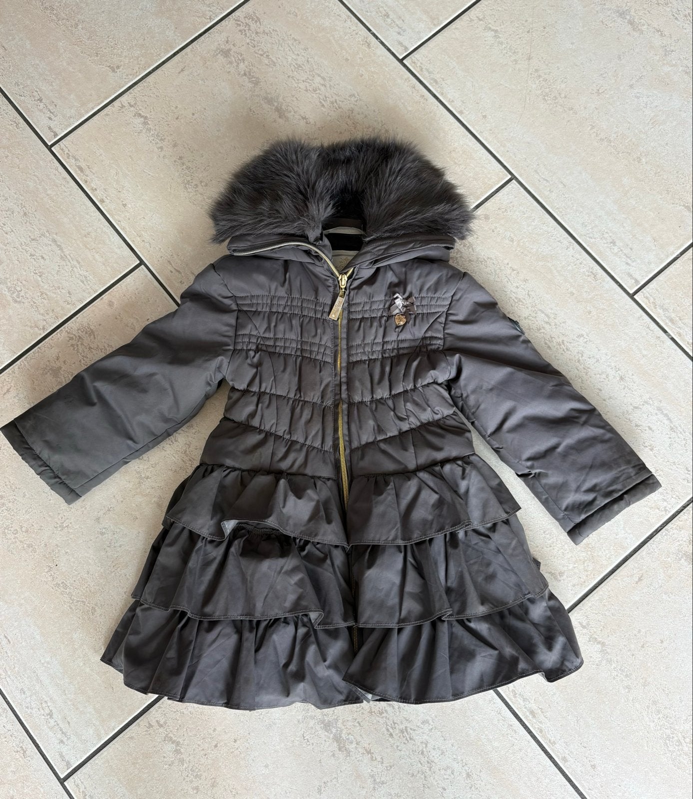 Le Chic winterjas maat 104 met bontkraag, Ophalen of Verzenden, Zo goed als nieuw, Meisje, Jas