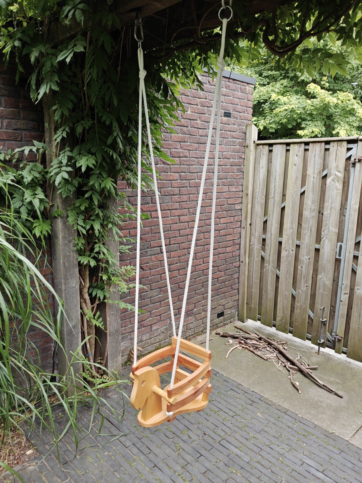 Houten Schommel Paard - Veilig Binnen & Buiten Schommelen, Kinderen en Baby's, Ophalen, Nieuw, Schommel