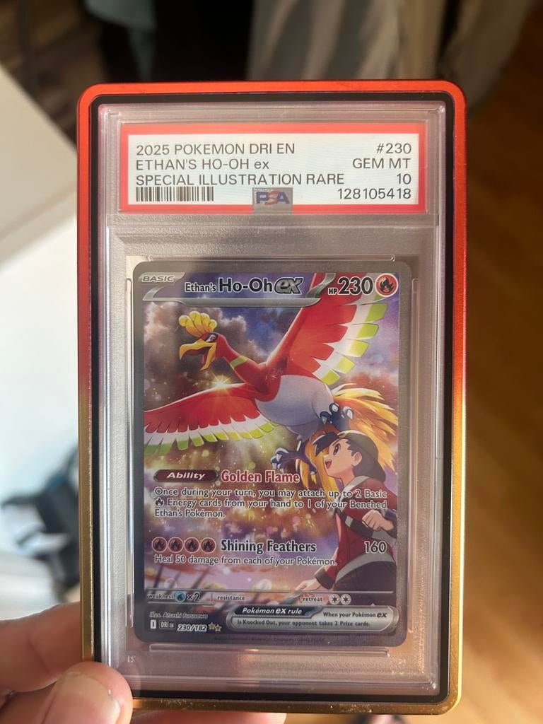 Pokemon Destined Rivals Ho-Oh ex PSA 10, Ophalen of Verzenden, Zo goed als nieuw, Losse kaart