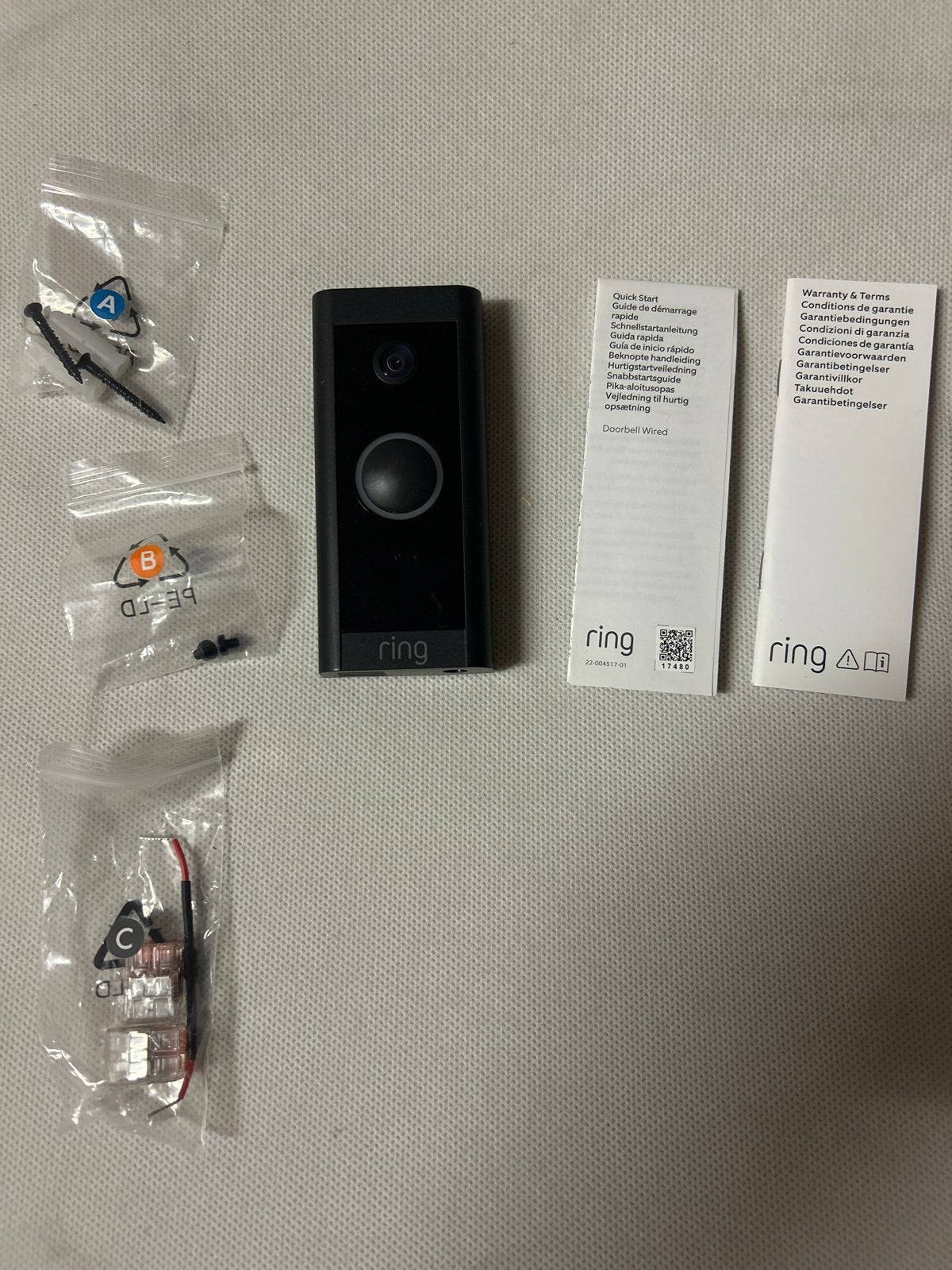 Ring Doorbell Wired - Slimme videodeurbel met camera, Ophalen of Verzenden, Bewegingsdetectiesensor, Zo goed als nieuw, Bedraad