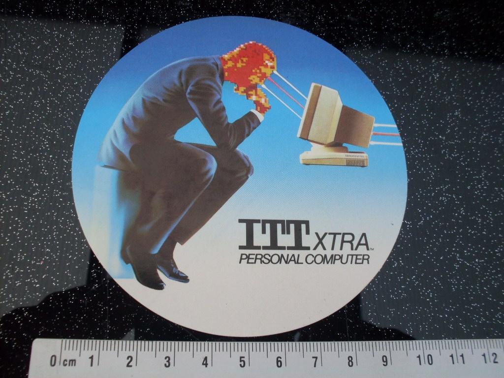 sticker ITT xtra personal computer vintage, Verzenden, Zo goed als nieuw, Merk