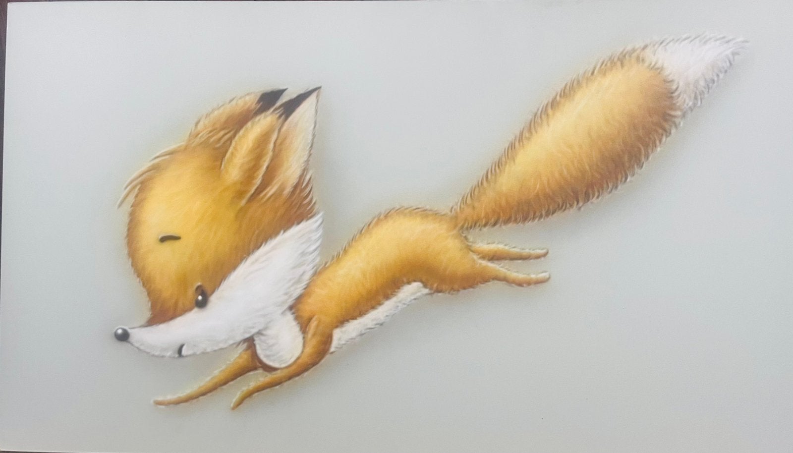 Kinderkamer airbrush schilderij vosje met ophangsysteem, Ophalen, Nieuw, Wanddecoratie