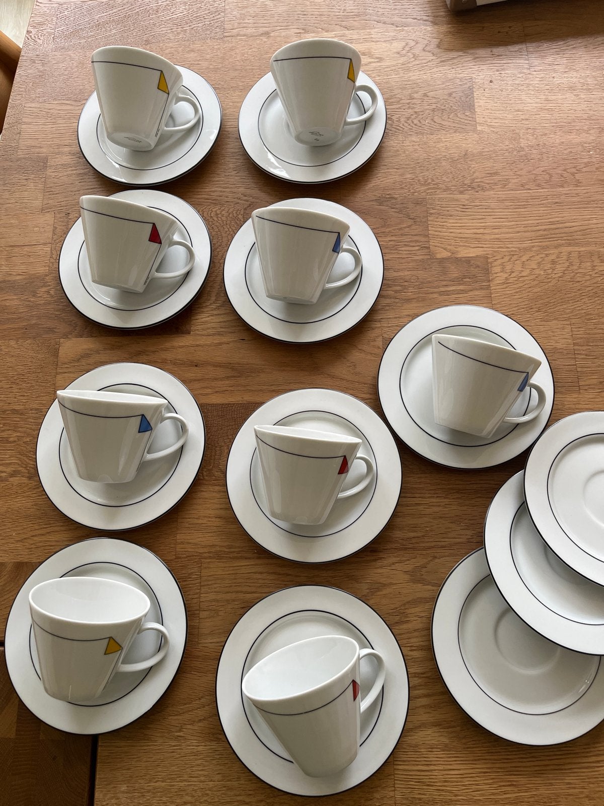 9 vintage Van Nelle Kronester Bavaria kop en schotels, Ophalen of Verzenden