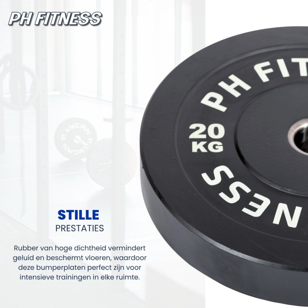 PH Fitness Bumper Plates - 100+ KG Multi Sets - €1,90 per KG, PH Fitness, Nieuw, Ophalen of Verzenden, Info@phfitness.nl