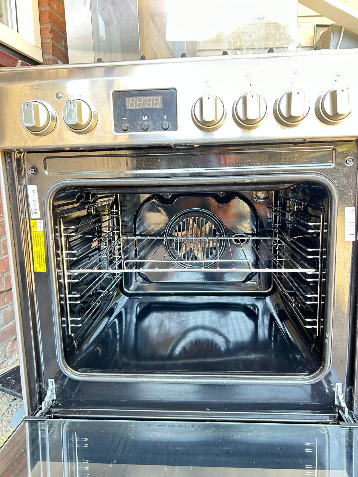 Whirlpool gasfornuis met oven - RVS, Witgoed en Apparatuur, Fornuizen, Gebruikt, Hete lucht, Energieklasse A of zuiniger, Gas