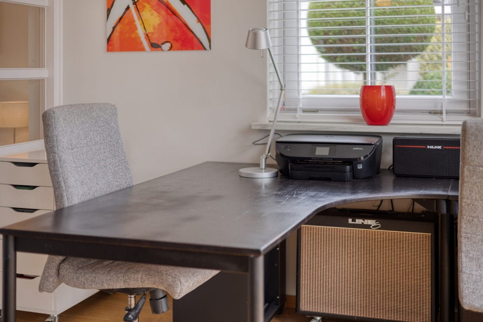 S vormige buro tafel met extensie., Huis en Inrichting, Ophalen, Gebruikt