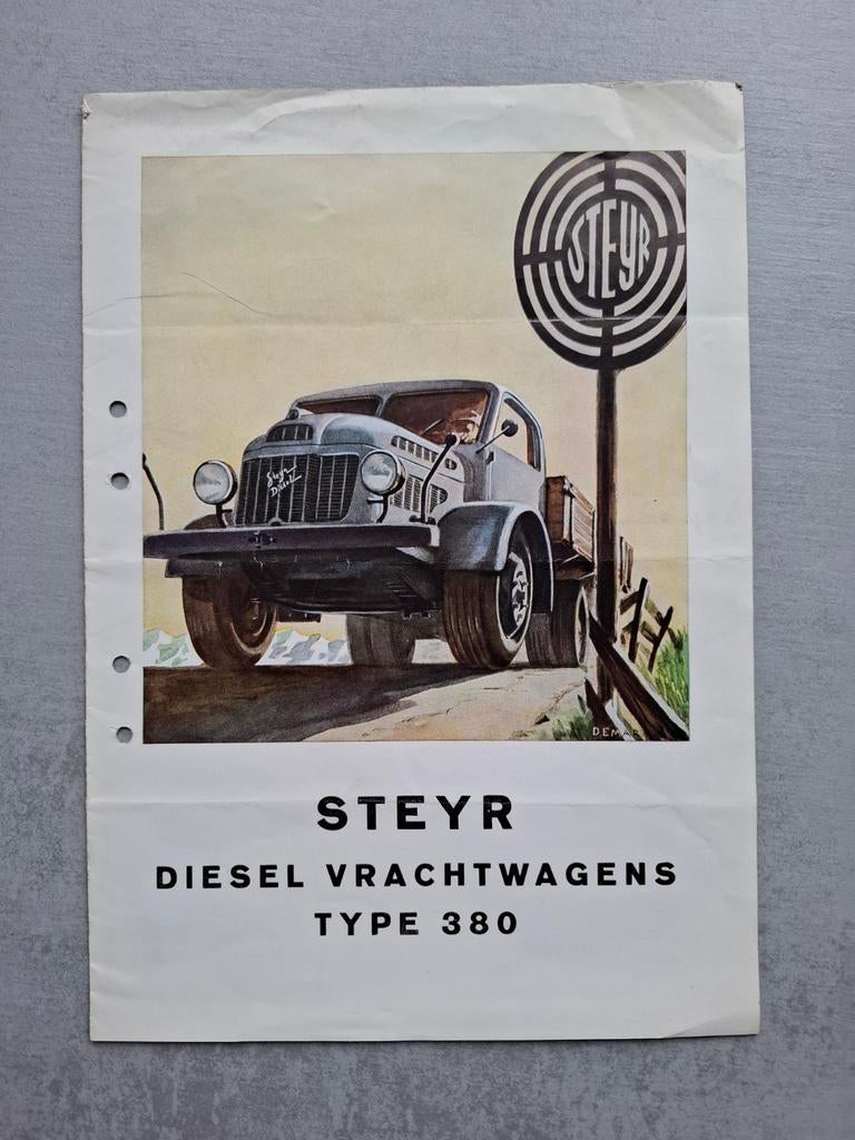 Steyr Diesel Vrachtwagens Type 380 folder, Ophalen of Verzenden, Gelezen, Overige merken