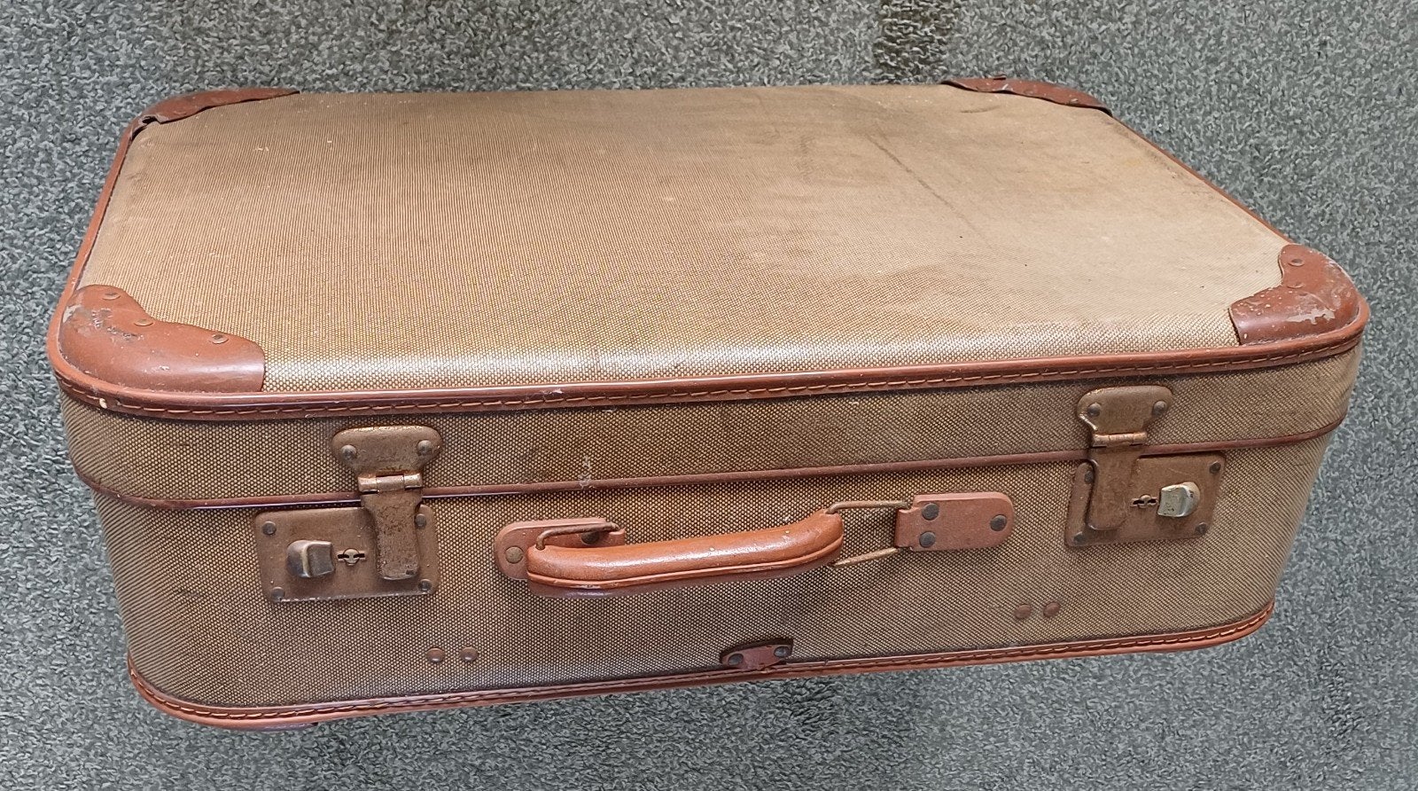 Vintage Koffer - 60x42x20cm - Bruin, Sieraden, Tassen en Uiterlijk, Koffers, Overige materialen, Gebruikt, Slot, 35 tot 45 cm