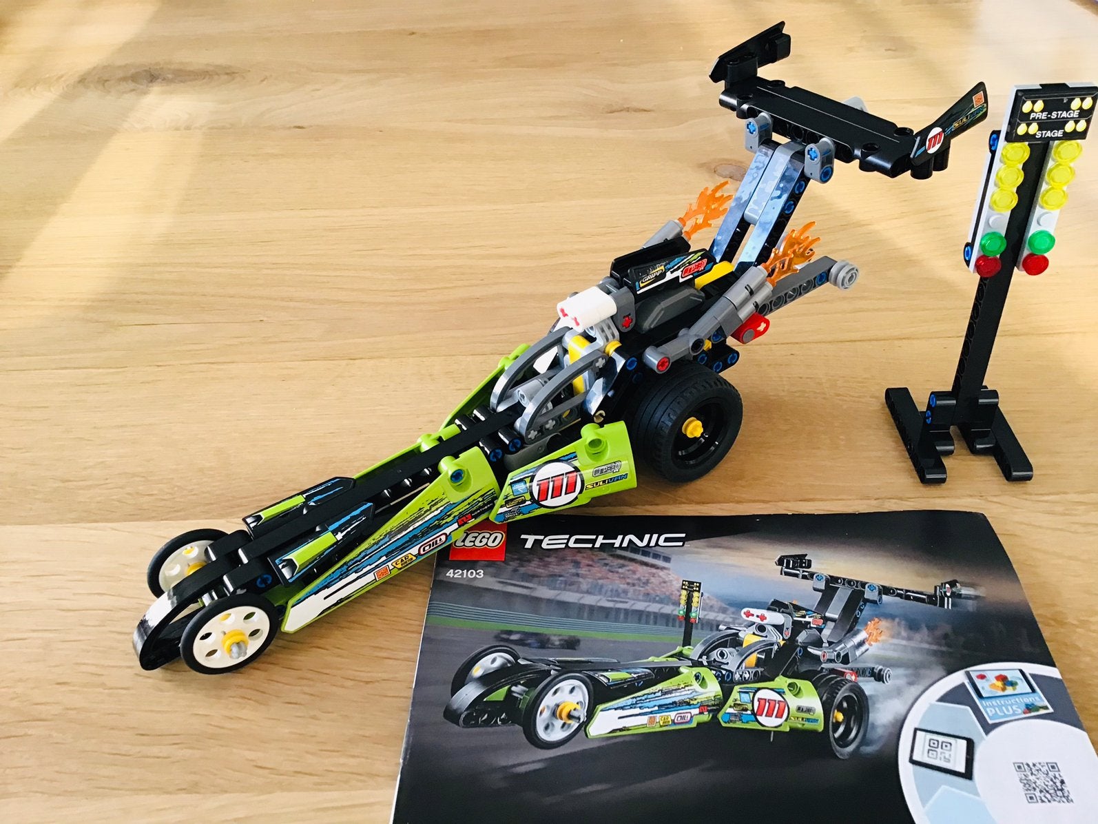 LEGO Technic 42103, Dragster Racer, compleet, ZGAN, Lego, Inclusief instructies, Ophalen of Verzenden, Zo goed als nieuw