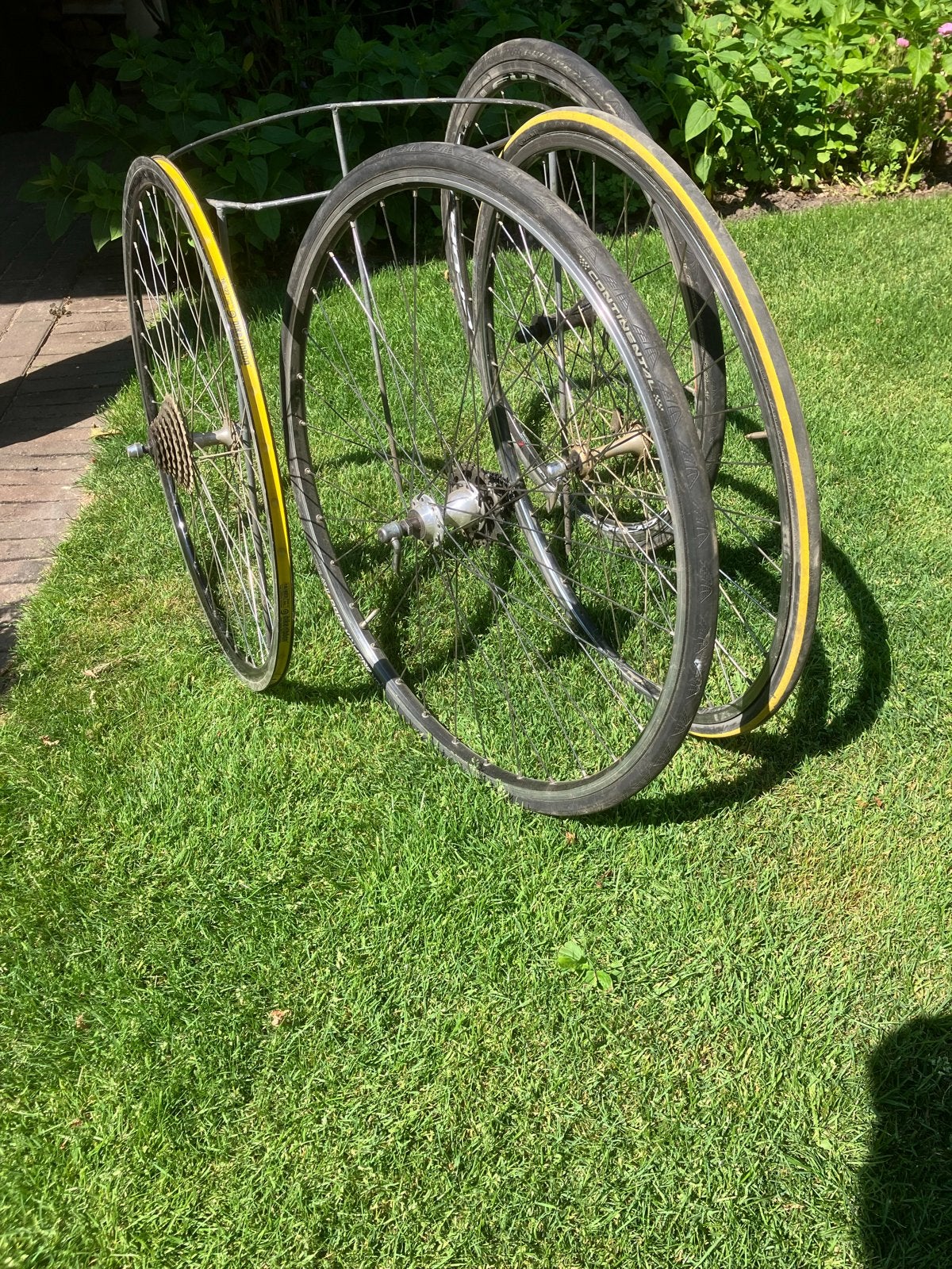 Racefiets onderdelen: wielen, stuur, zadel, derailleurs, rem, Fietsen en Brommers, Fietsonderdelen, Gebruikt, Wiel, Racefiets
