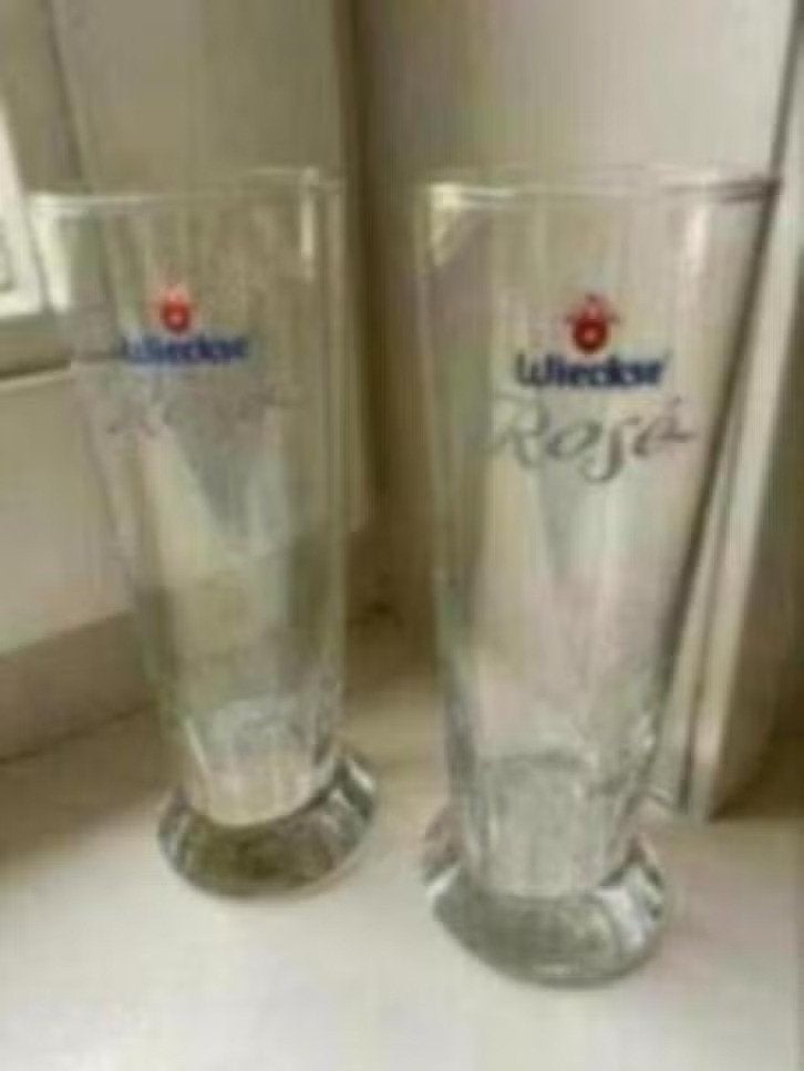 12 x Wieckse Rose glazen 0,2 liter, Ophalen of Verzenden, Zo goed als nieuw, Glas of Glazen, Overige merken