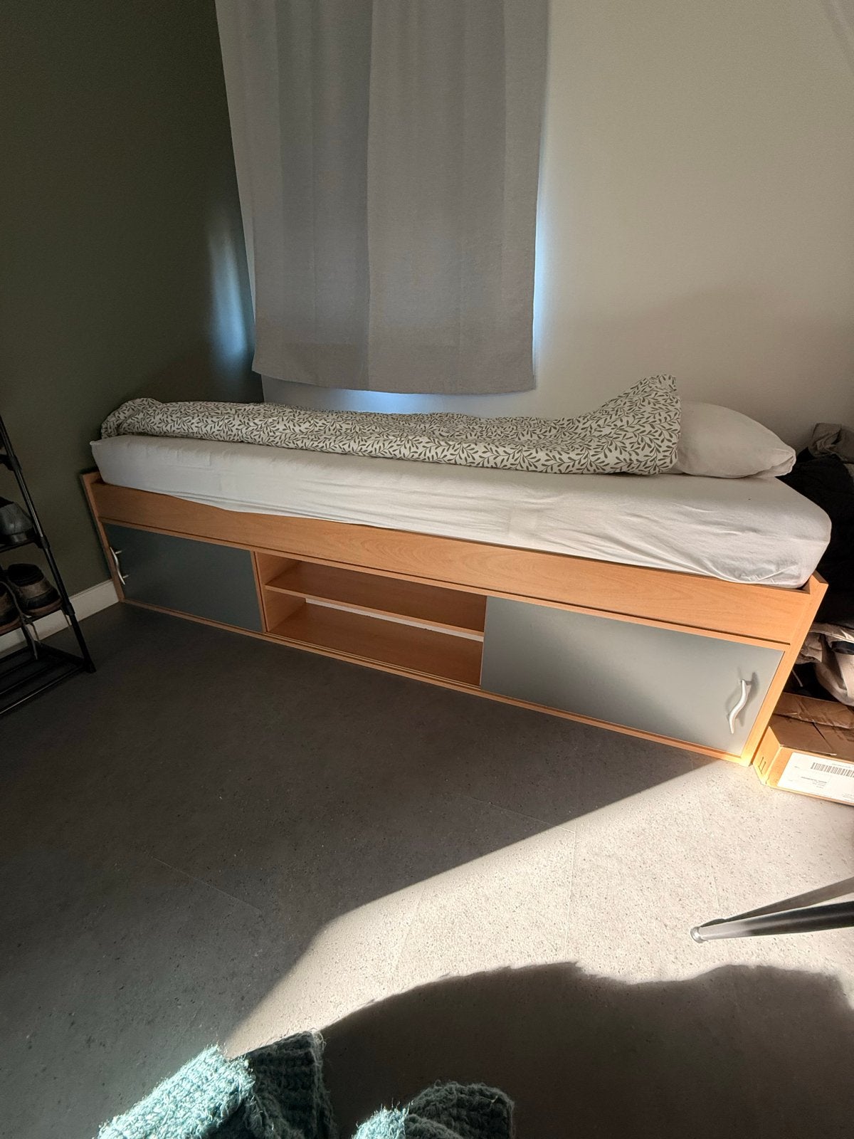 Bed en bureau set met opbergruimte, Ophalen, Gebruikt, 90 cm, 200 cm