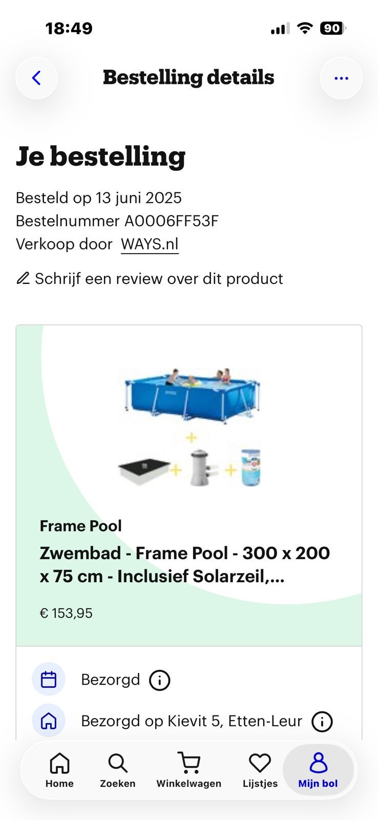 Zwembad  3x2 meter 75 diep, Eén persoon, 3 overnachtingen of meer