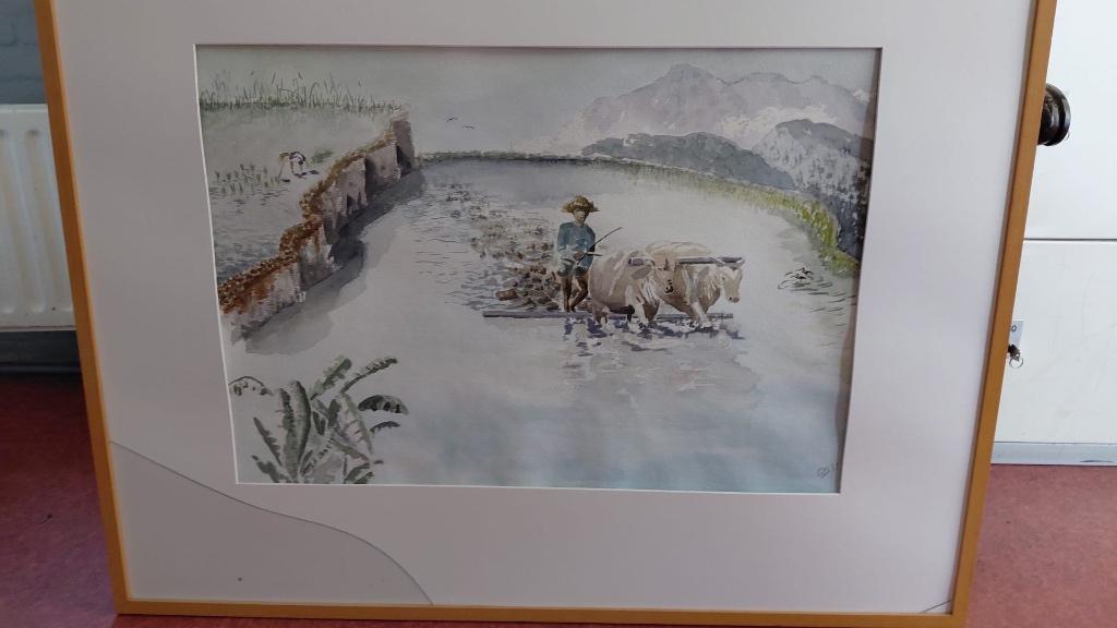 Schilderij aquarel tekening WD-028, Ophalen of Verzenden, Minder dan 50 cm, Schilderij, Minder dan 50 cm