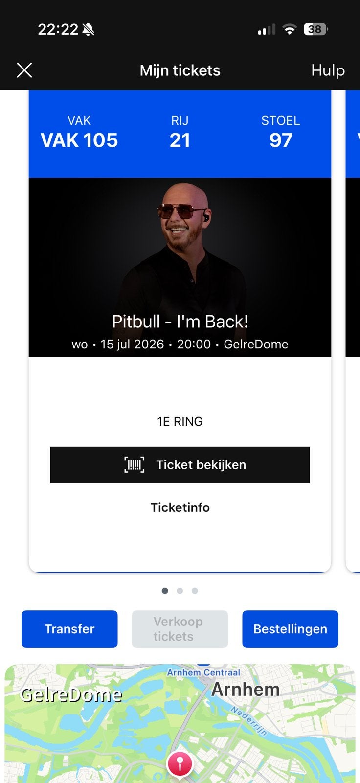 2 tickets voor PitBull, Twee personen, Juni, Levenslied