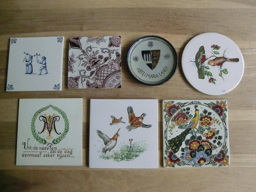 Setje van nog 6 tegels / siertegels / wandtegels, Ophalen of Verzenden