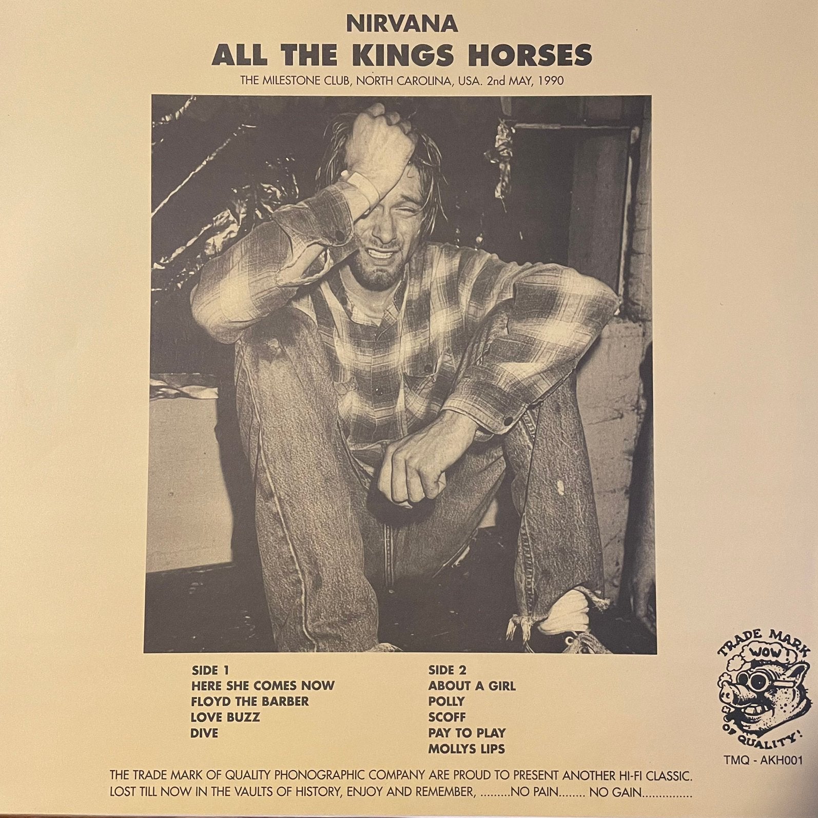 Nirvana - All The Kings Horses (rare bootleg), Ophalen of Verzenden, 1990 - 1999, Gebruikt, 12 inch