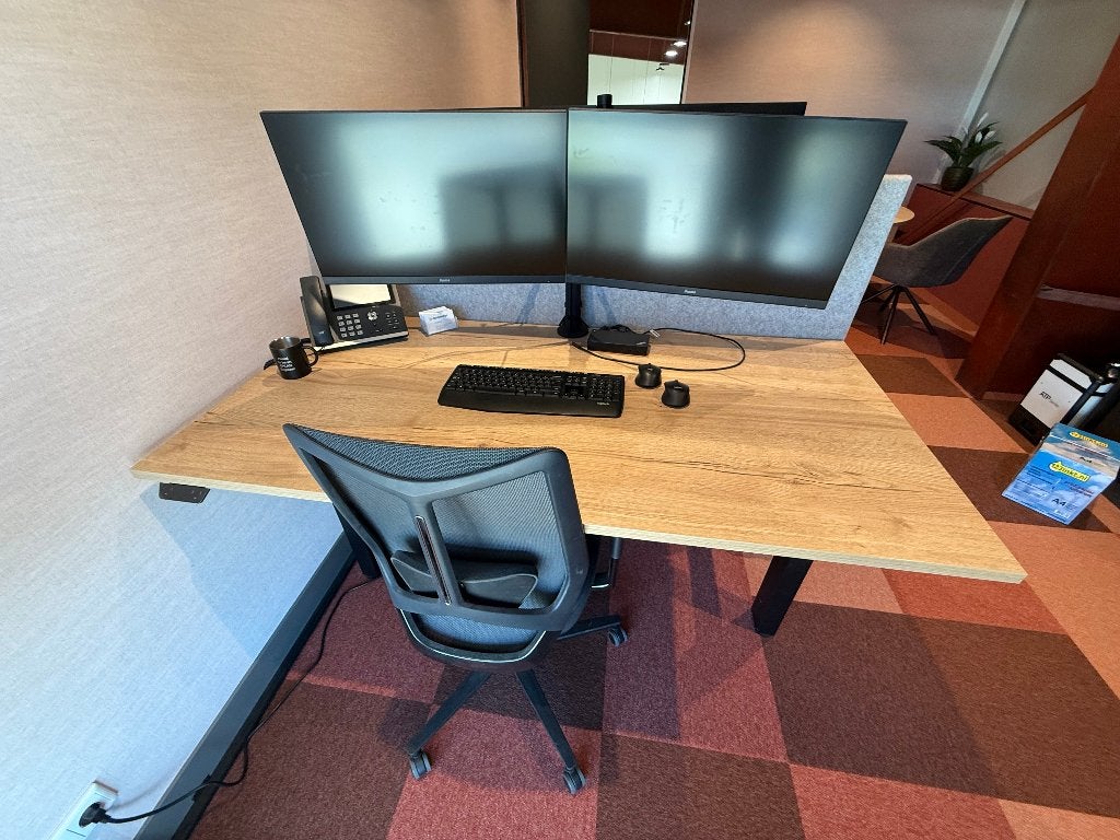 Sky-line Max zit-sta duo bureau – 180  160 cm, Huis en Inrichting, Ophalen, Zwart, Elektrisch, 180 cm