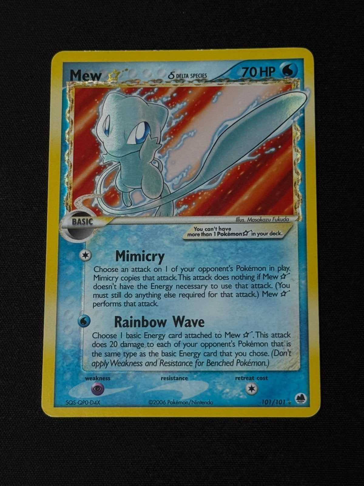 Mew Gold star - Delta Species / 101 dragon frontiers, Ophalen of Verzenden, Zo goed als nieuw, Losse kaart