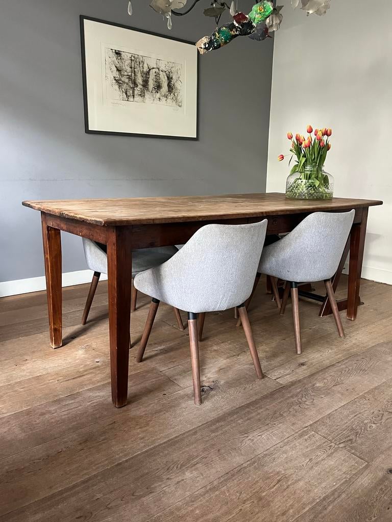 Eiken Houten eettafel 195/90, Ophalen, Gebruikt, 100 tot 150 cm, 50 tot 100 cm