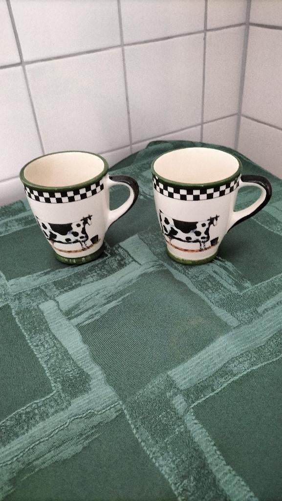2 Mooie nieuwe grote koeienmokken ., Nieuw, Ophalen of Verzenden, Glas, Overige stijlen