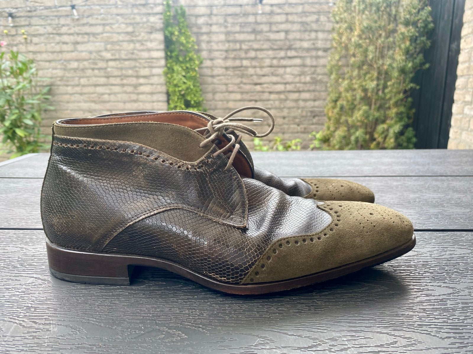 Greve 1898 Veterschoenen - Groen/Bruin Leer en Suède, Ophalen of Verzenden, Zo goed als nieuw, Overige kleuren, Veterschoenen