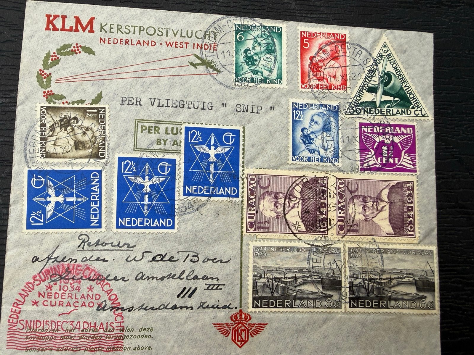 Foto 2 van Posthistorisch nalatenschap KLM kerstvlucht de Snip en meer