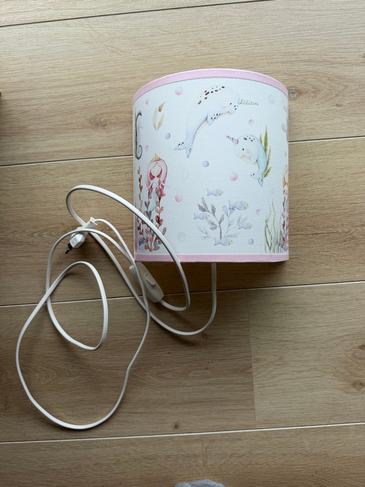 Nachtlampje met zeemeermin en zeedieren voor kinderkamer, Ophalen, Overige merken, Zo goed als nieuw, Meerkleurig