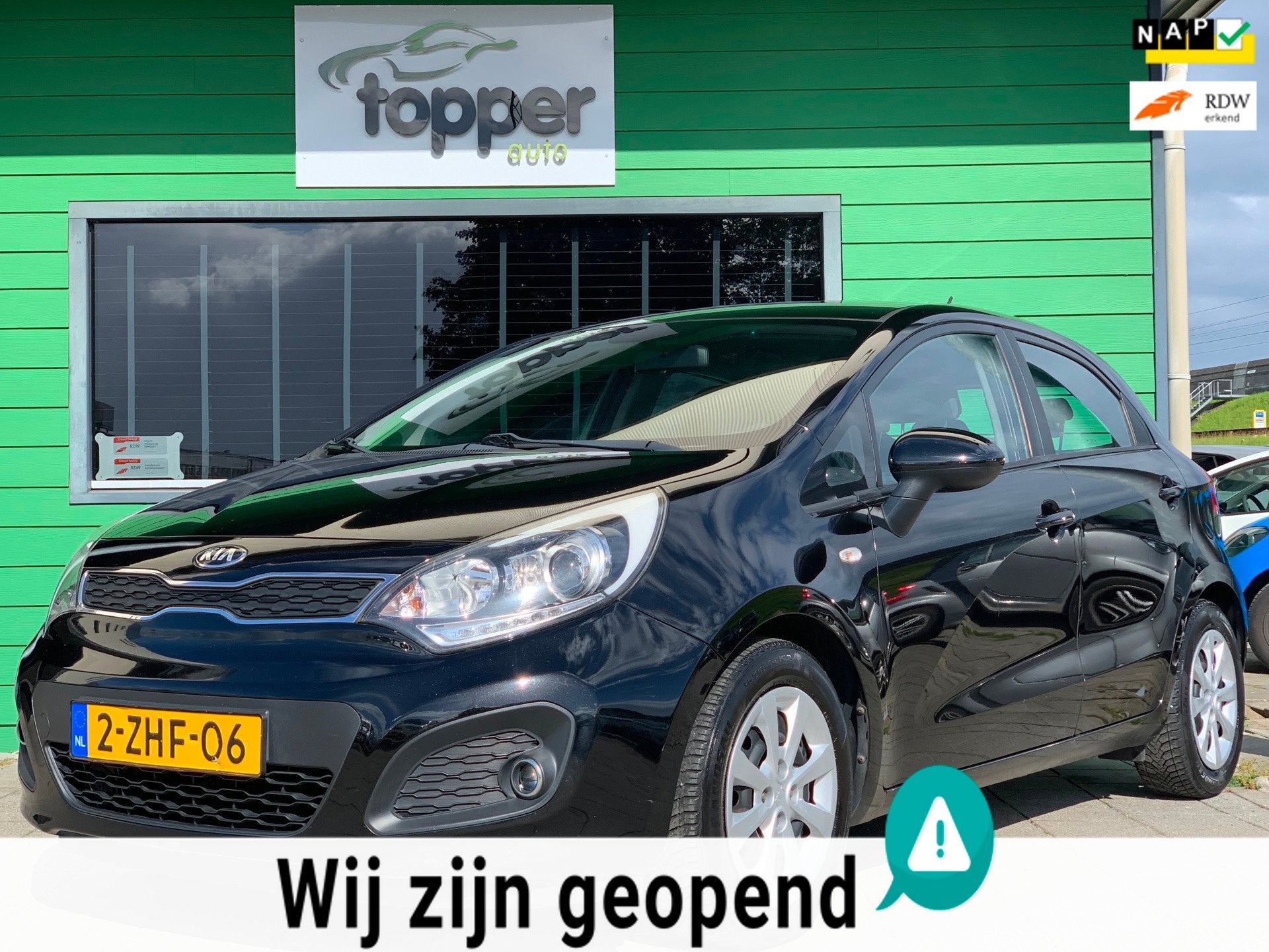 Kia Rio 1.2 CVVT BusinessLine|1e Eigenaar!|CruiseControl|Air, 4 cilinders, Zwart, Bedrijf, Handgeschakeld
