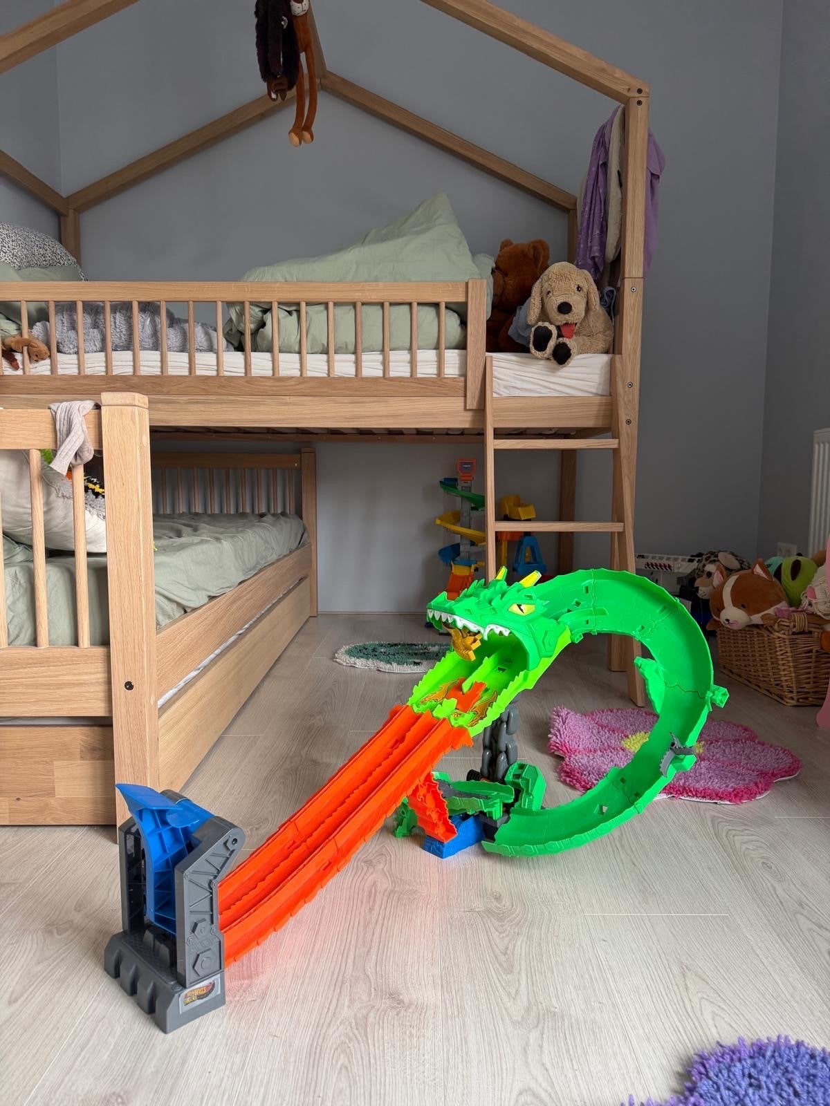 Hot Wheels Monster Trucks Dragon Demolition racebaan, Kinderen en Baby's, Ophalen of Verzenden, Zo goed als nieuw