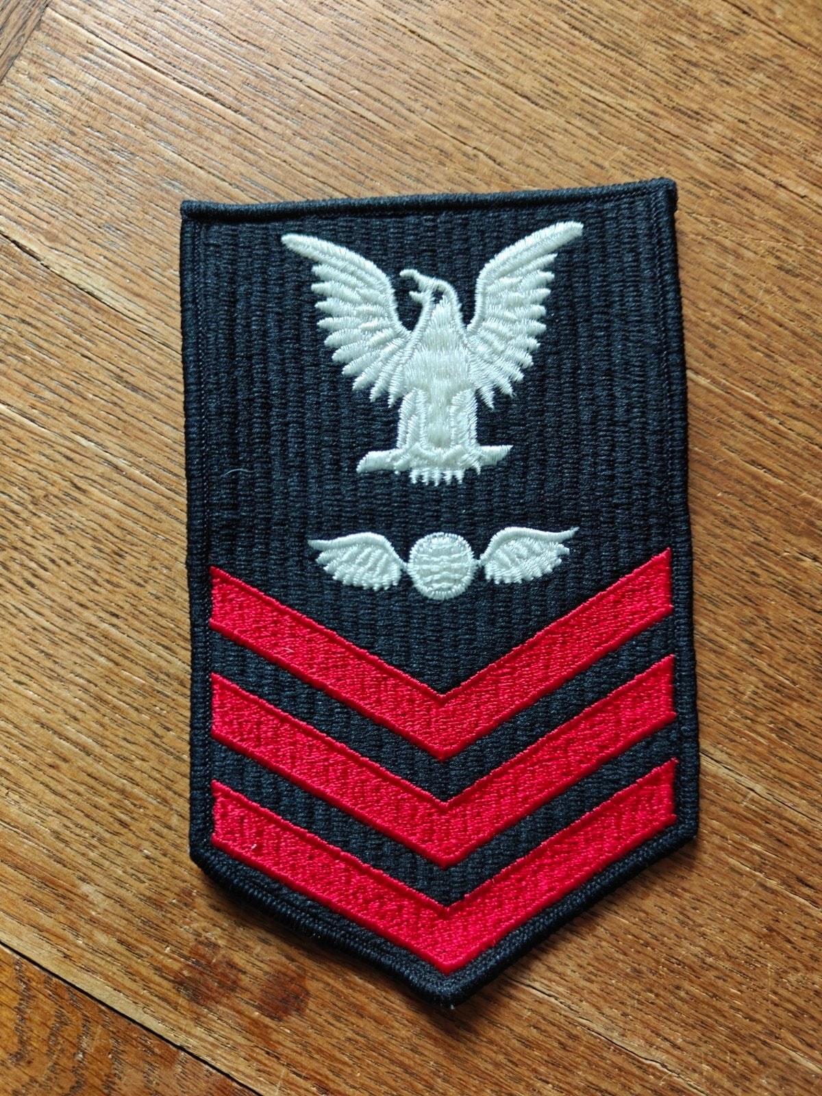 Navy rang patch zwart 32, Ophalen of Verzenden, Marine, Amerika, Embleem of Badge