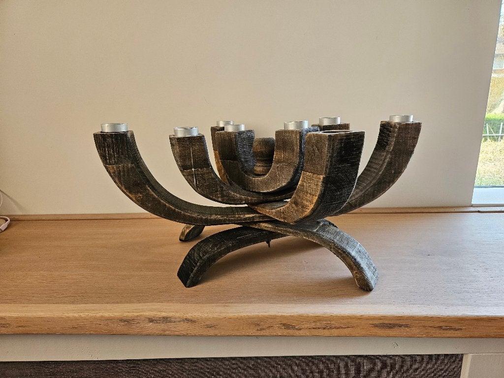 kaarsen standaard kandelaar, Huis en Inrichting, Woonaccessoires | Kandelaars en Kaarsen, Ophalen, Gebruikt, 26 cm, Zwart